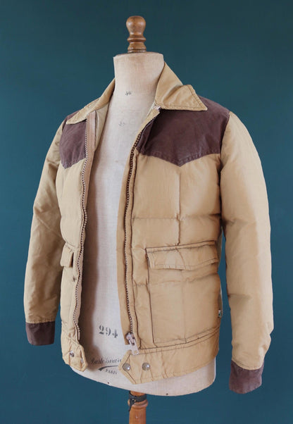 Vintage 1980s goose down jacket - insulated puffer - 38" chest