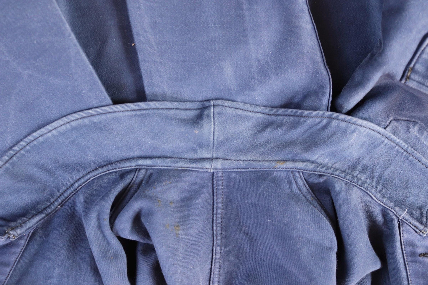 Vintage 1950s French blue moleskin workwear jacket - chore coat - Adolphe Lamont - 43" chest