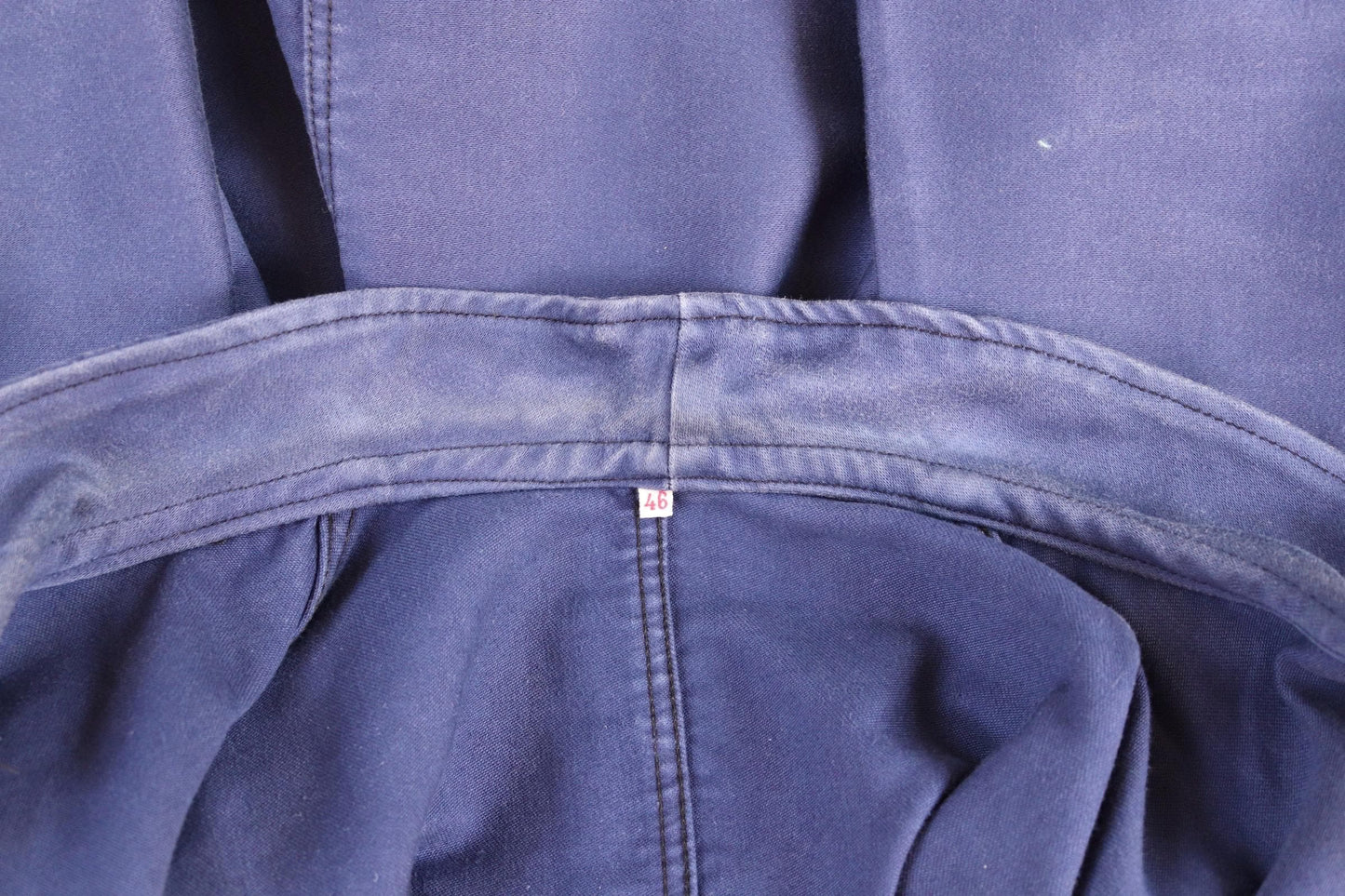 Vintage 1970s French blue moleskin workwear jacket - chore coat - Adolphe Lamont - 44" chest