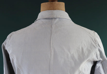 Vintage 1940s French chefs jacket - dogtooth check cotton - double breasted workwear - darned and repaired - 40” chest