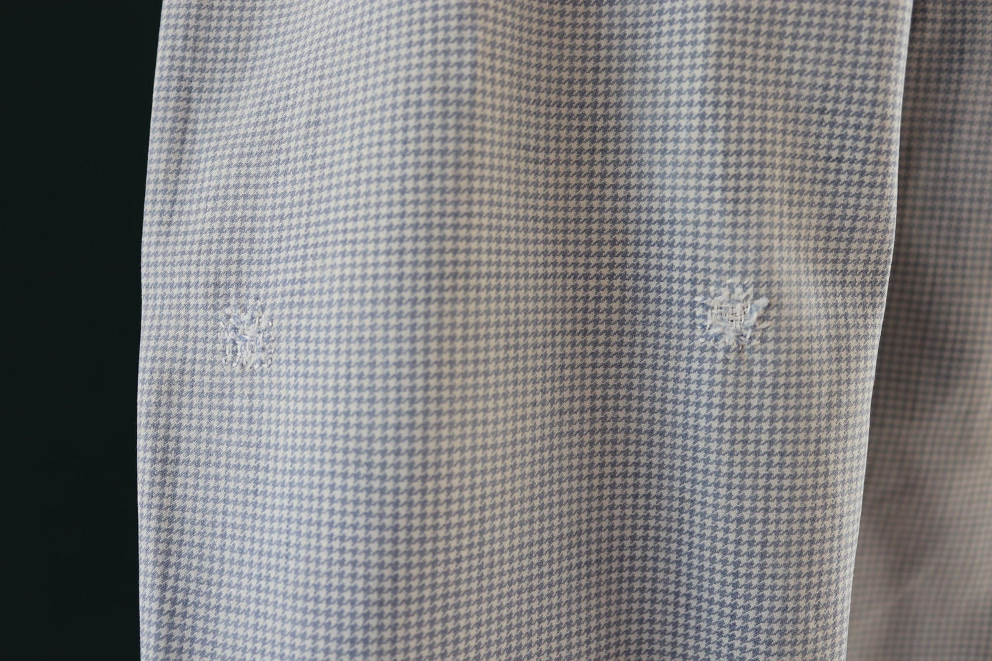 Vintage 1940s French chefs jacket - dogtooth check cotton - double breasted workwear - darned and repaired - 40” chest