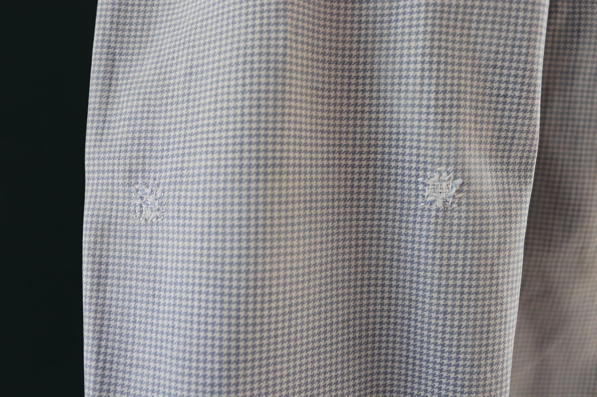 Vintage 1940s French chefs jacket - dogtooth check cotton - double breasted workwear - darned and repaired - 40” chest