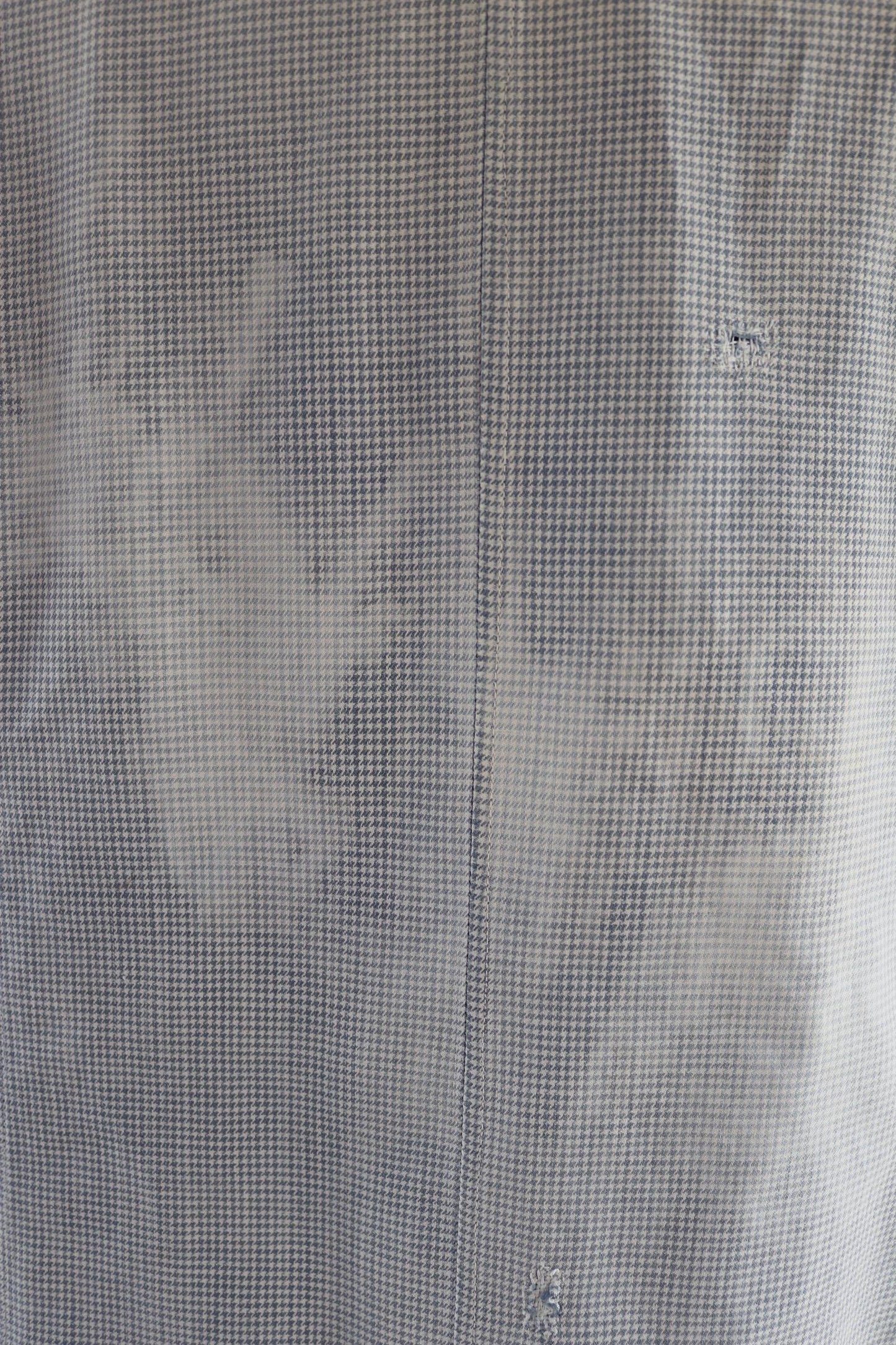 Vintage 1960s French chefs jacket - dogtooth check cotton - double breasted workwear - darned and repaired - 44” chest