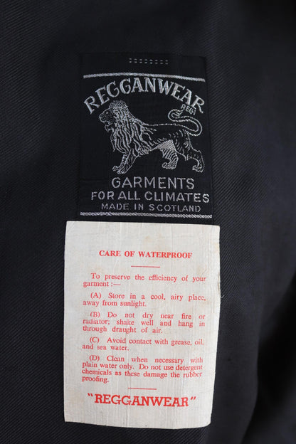 Vintage 1960s railway station masters coat - rubberised canvas - rainproof workwear - 44" chest