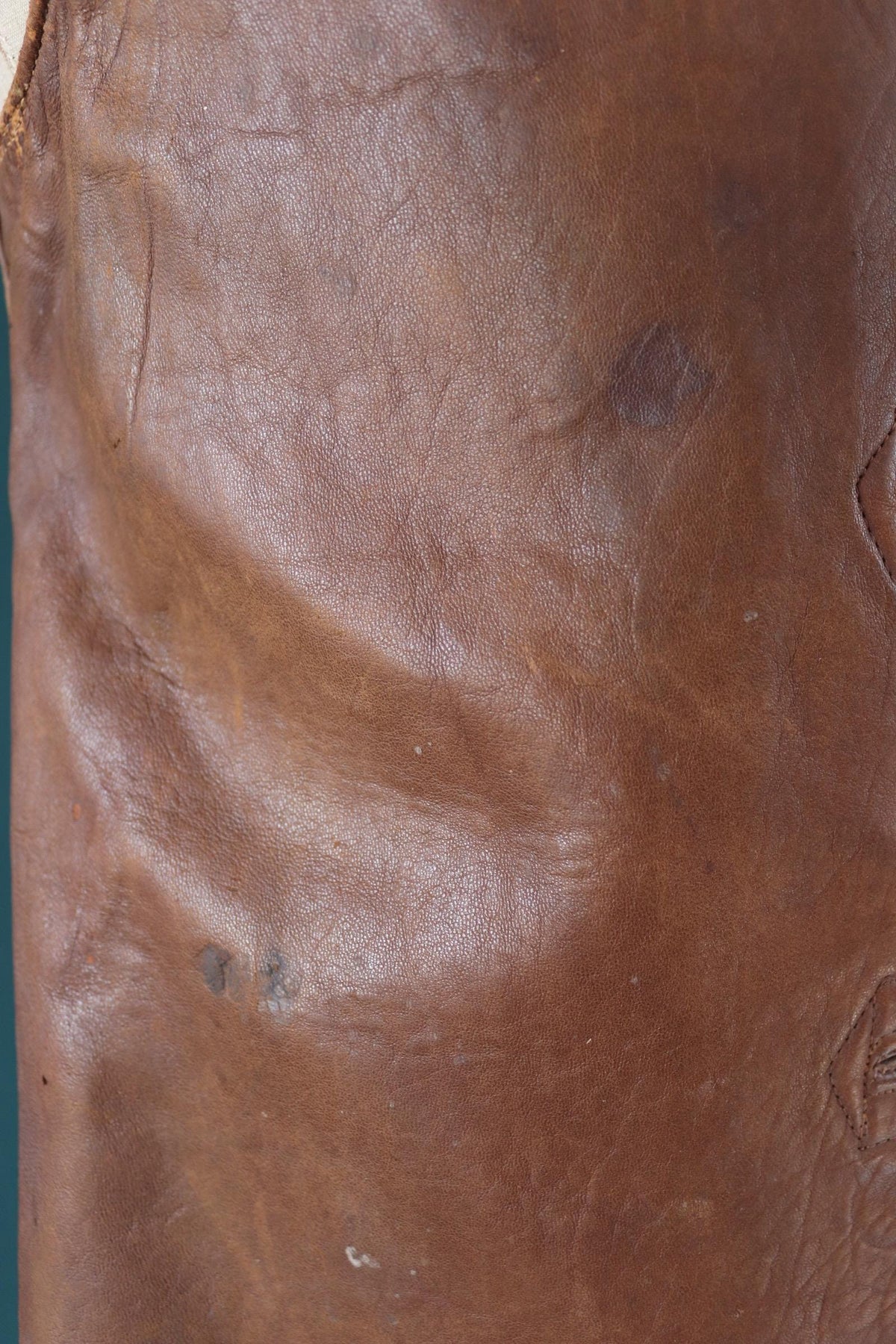 Vintage 1940s ATS horsehide leather jerkin - WW2 battledress vest - British military - land girl - 36" chest