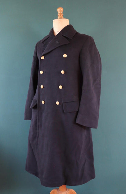 Vintage 1930s Royal Yacht Squadron overcoat - Naval bridge coat - 42" chest