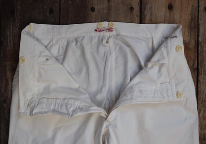 Vintage 1950s German white cotton trousers - summer pants - 36” x 29”