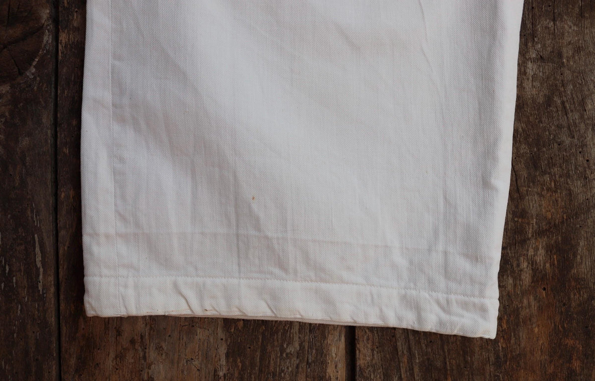 Vintage 1950s German white cotton trousers - summer pants - 36” x 29”