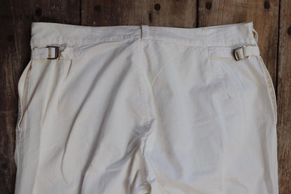 Vintage 1950s German white cotton trousers - summer pants - 36” x 29”
