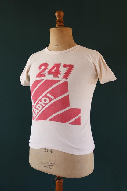 Vintage 1970s BBC Radio 1 t shirt - 247 promotional tee - 36” chest