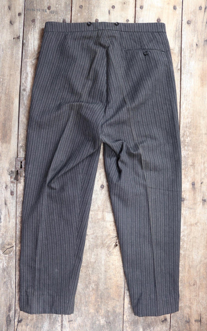 Vintage 1960s morning suit trousers - striped suit pants - 36” x 30”