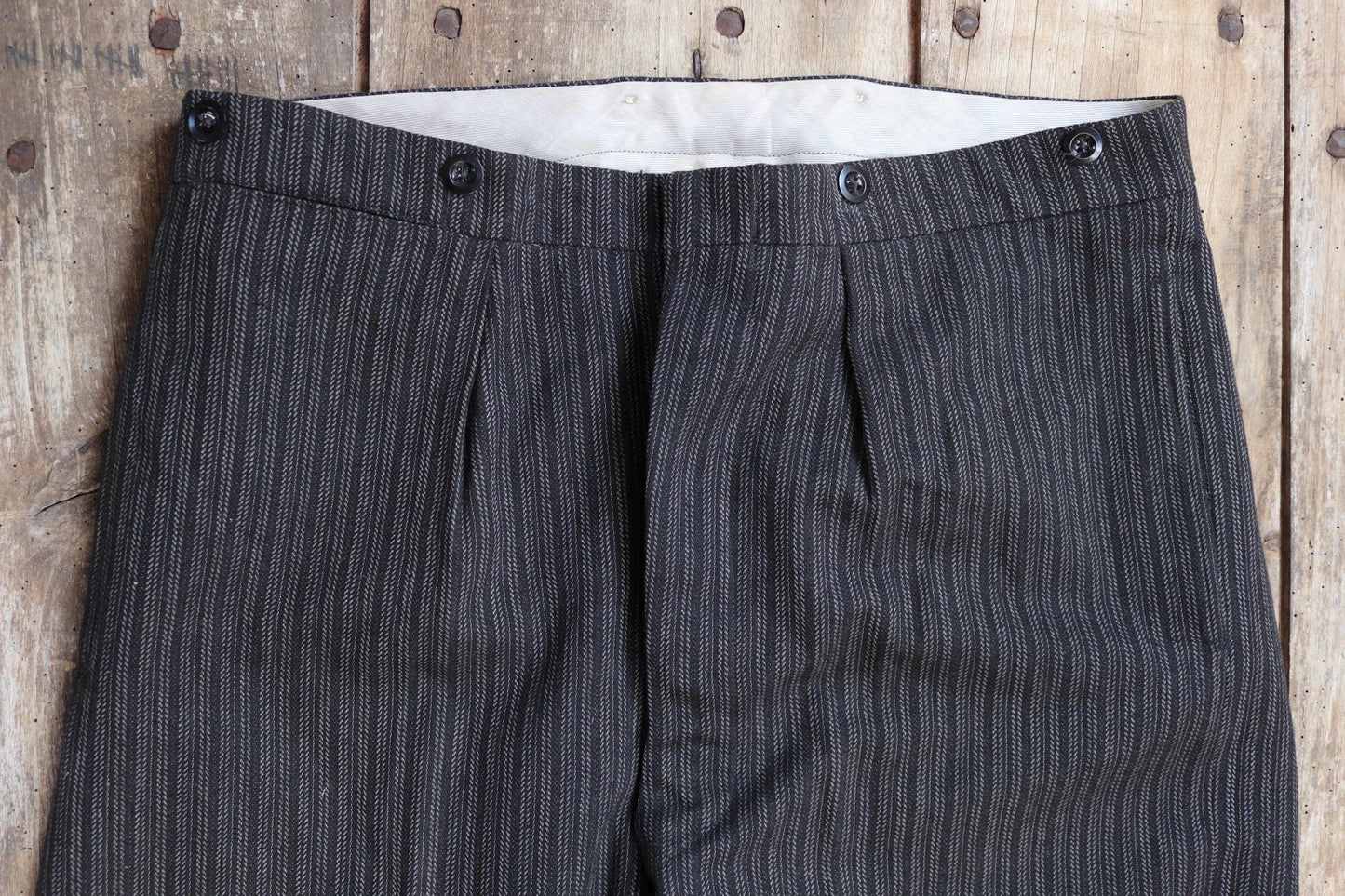 Vintage 1960s morning suit trousers - striped suit pants - 36” x 30”
