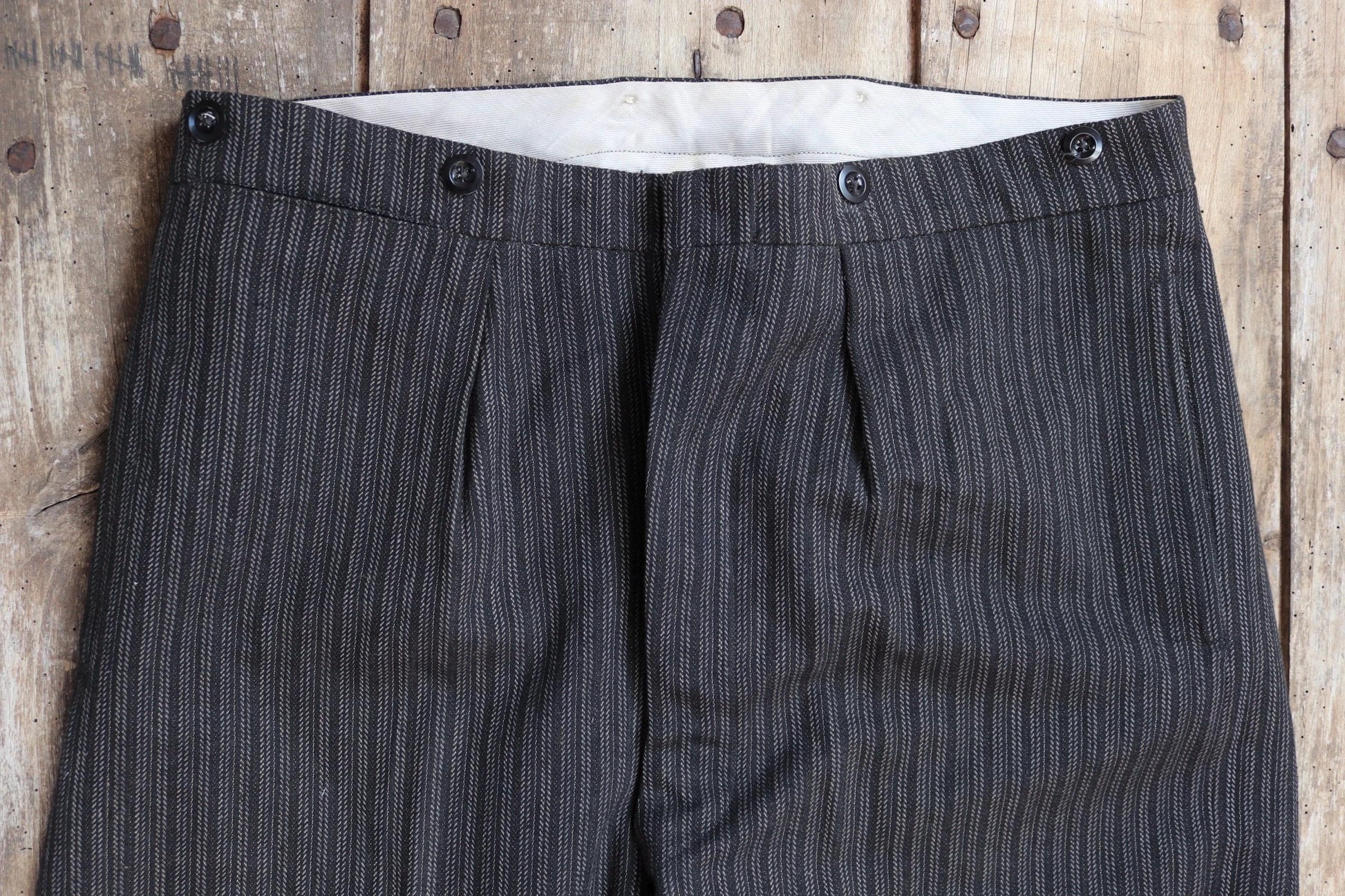 Vintage 1960s morning suit trousers - striped suit pants - 36” x 30”