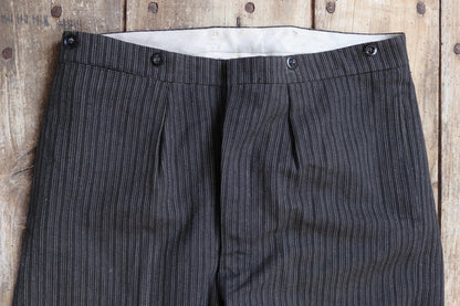 Vintage 1960s morning suit trousers - striped suit pants - 36” x 30”