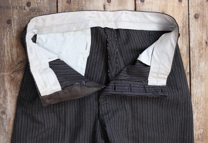 Vintage 1960s morning suit trousers - striped suit pants - 36” x 30”
