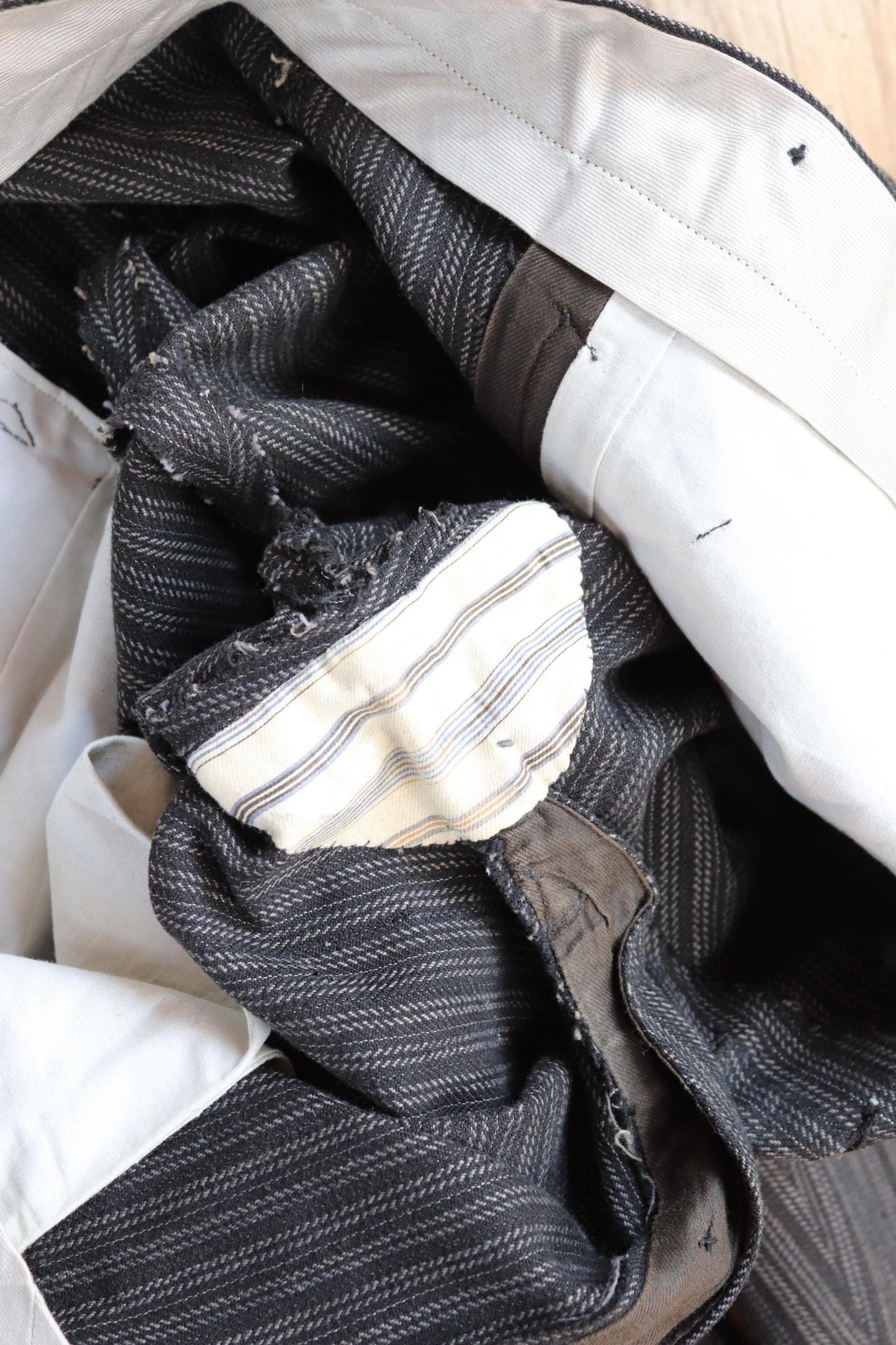 Vintage 1960s morning suit trousers - striped suit pants - 32” x 30”