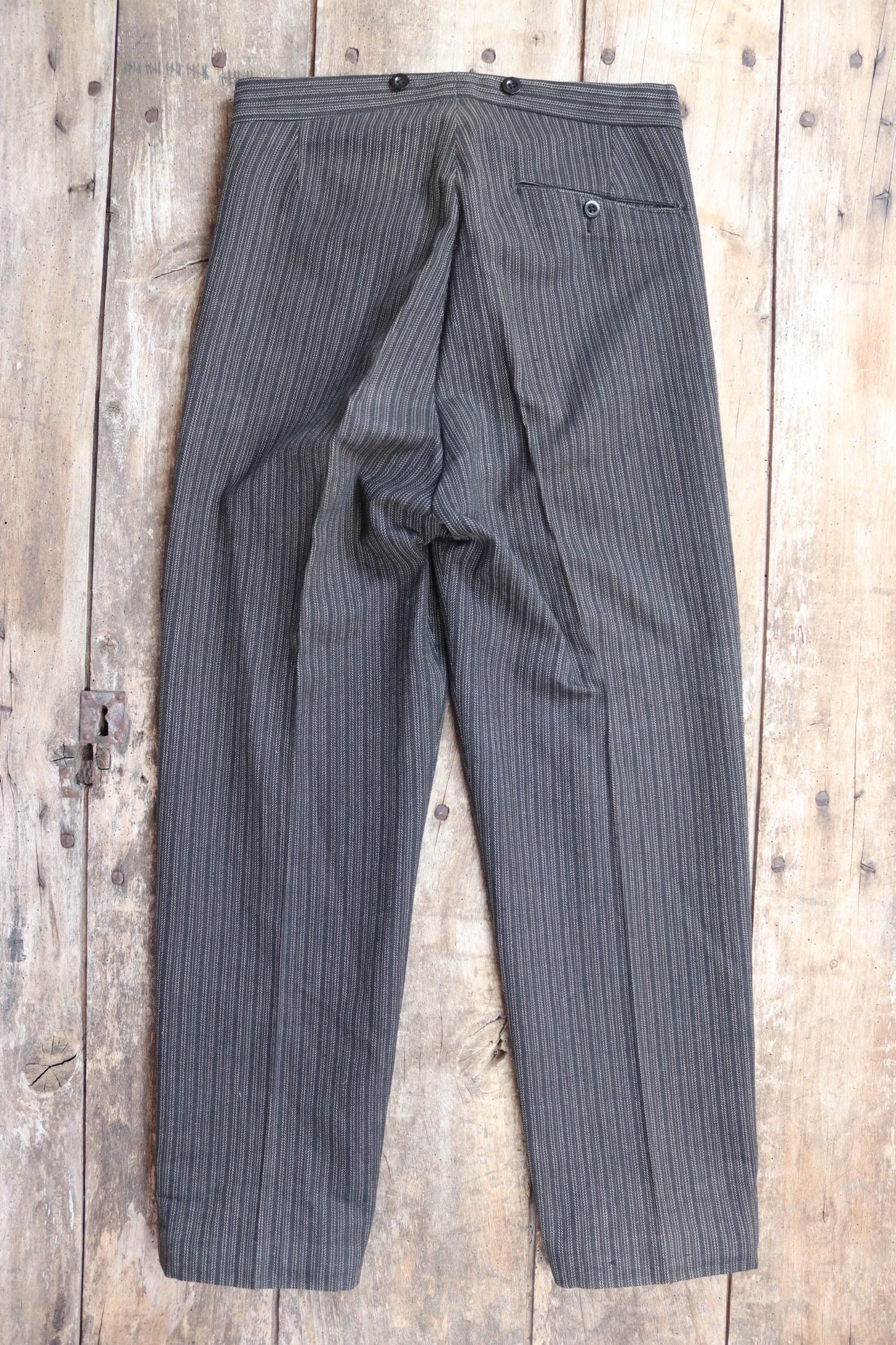 Vintage 1960s morning suit trousers - striped suit pants - 32” x 30”