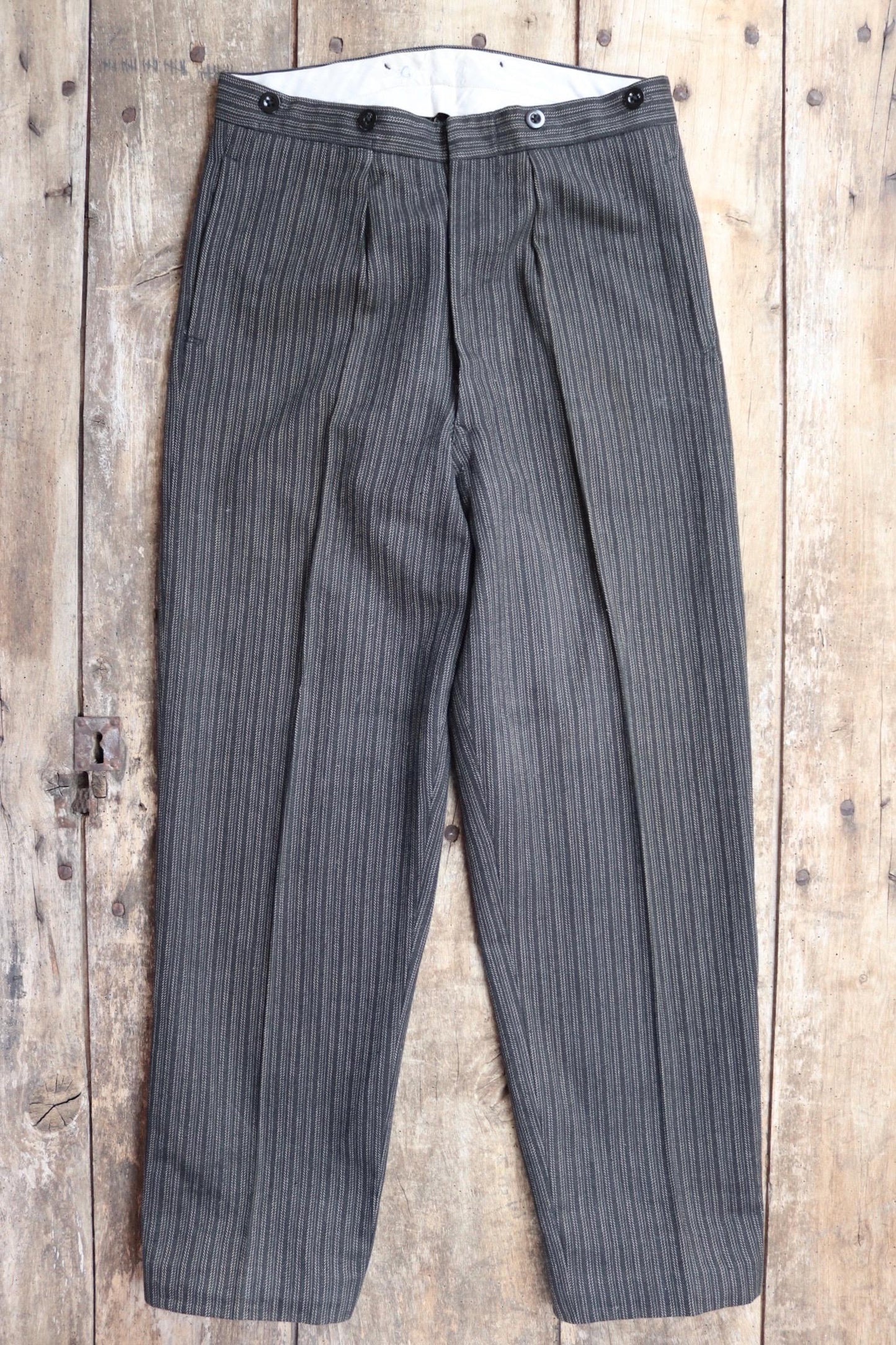 Vintage 1960s morning suit trousers - striped suit pants - 32” x 30”