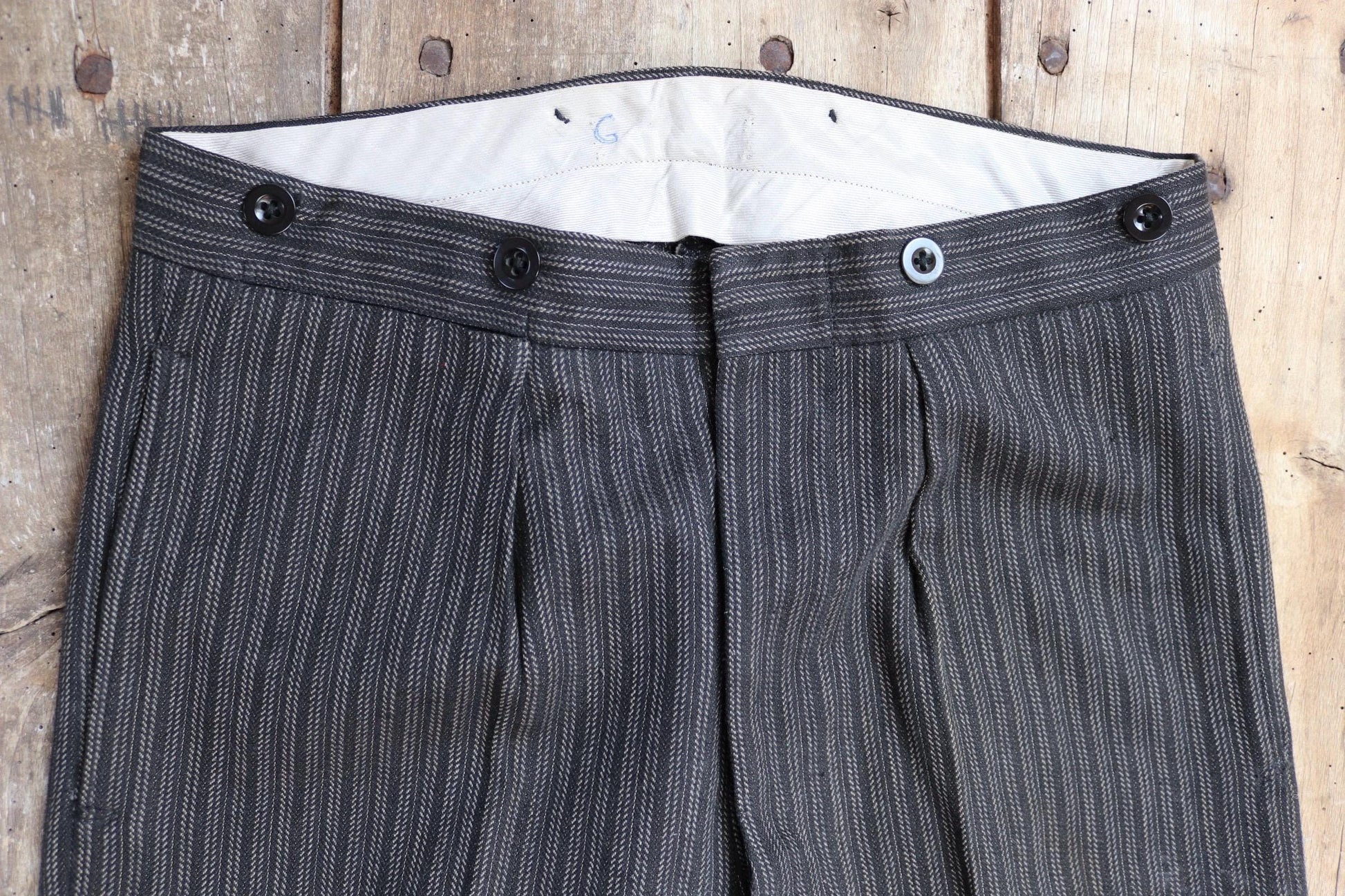 Vintage 1960s morning suit trousers - striped suit pants - 32” x 30”