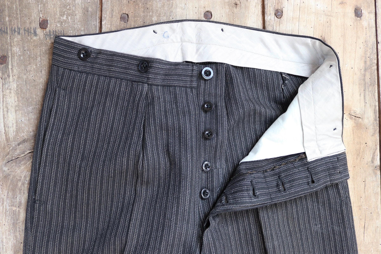 Vintage 1960s morning suit trousers - striped suit pants - 32” x 30”