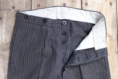 Vintage 1960s morning suit trousers - striped suit pants - 32” x 30”