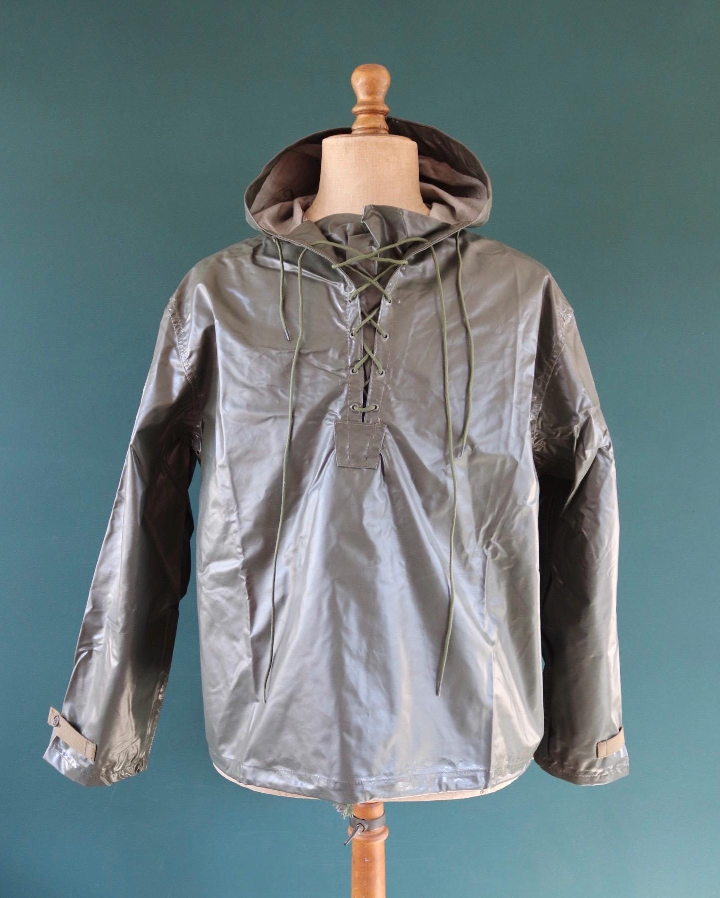 Vintage 1980s Italian Navy smock - deck jacket - foul weather anorak - 53" Chest