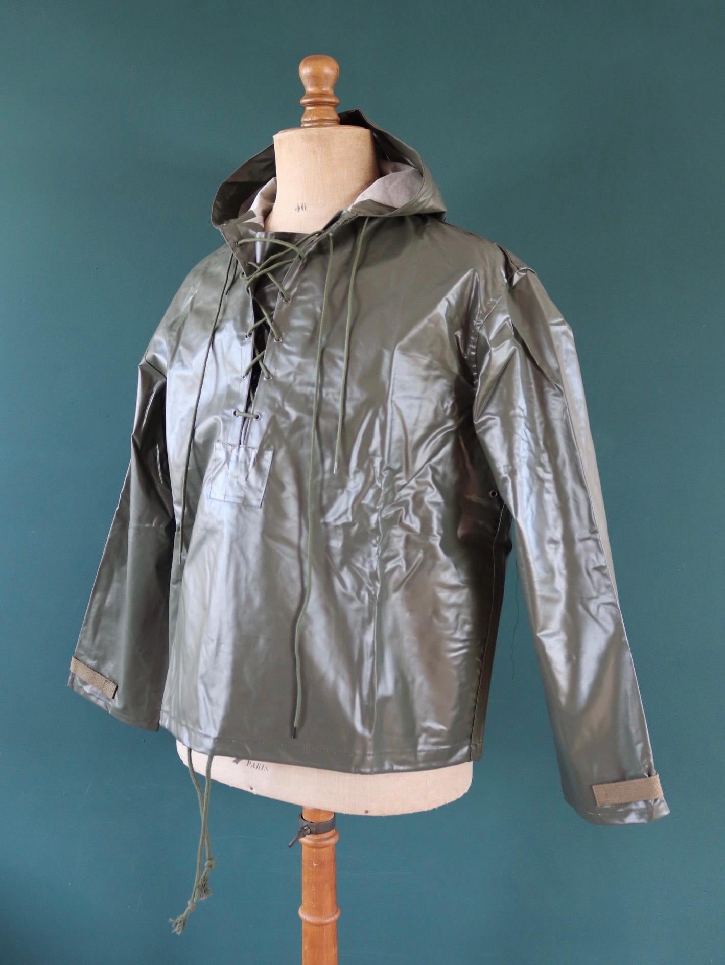 Vintage 1980s Italian Navy smock - deck jacket - foul weather anorak - 49" Chest