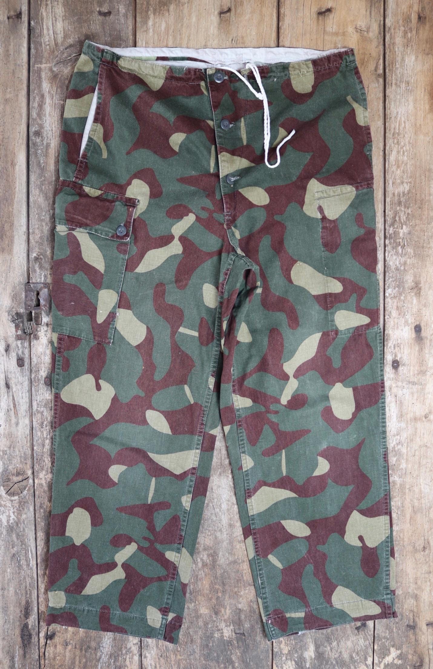 Vintage 1980s Finnish M62 camo trousers - windproof paratrooper pants - 37” x 28”
