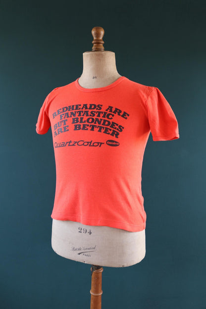 Vintage 1980s graphic t shirt - blonde joke - hair dye print - 36" chest