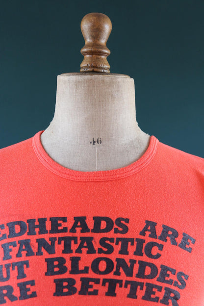 Vintage 1980s graphic t shirt - blonde joke - hair dye print - 36" chest