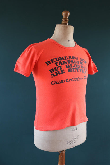Vintage 1980s graphic t shirt - blonde joke - hair dye print - 36" chest
