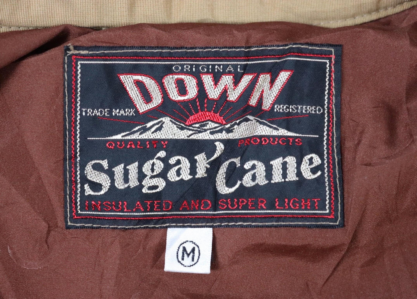 Sugar Cane down jacket - leather yoke - insulated puffer - 40" chest
