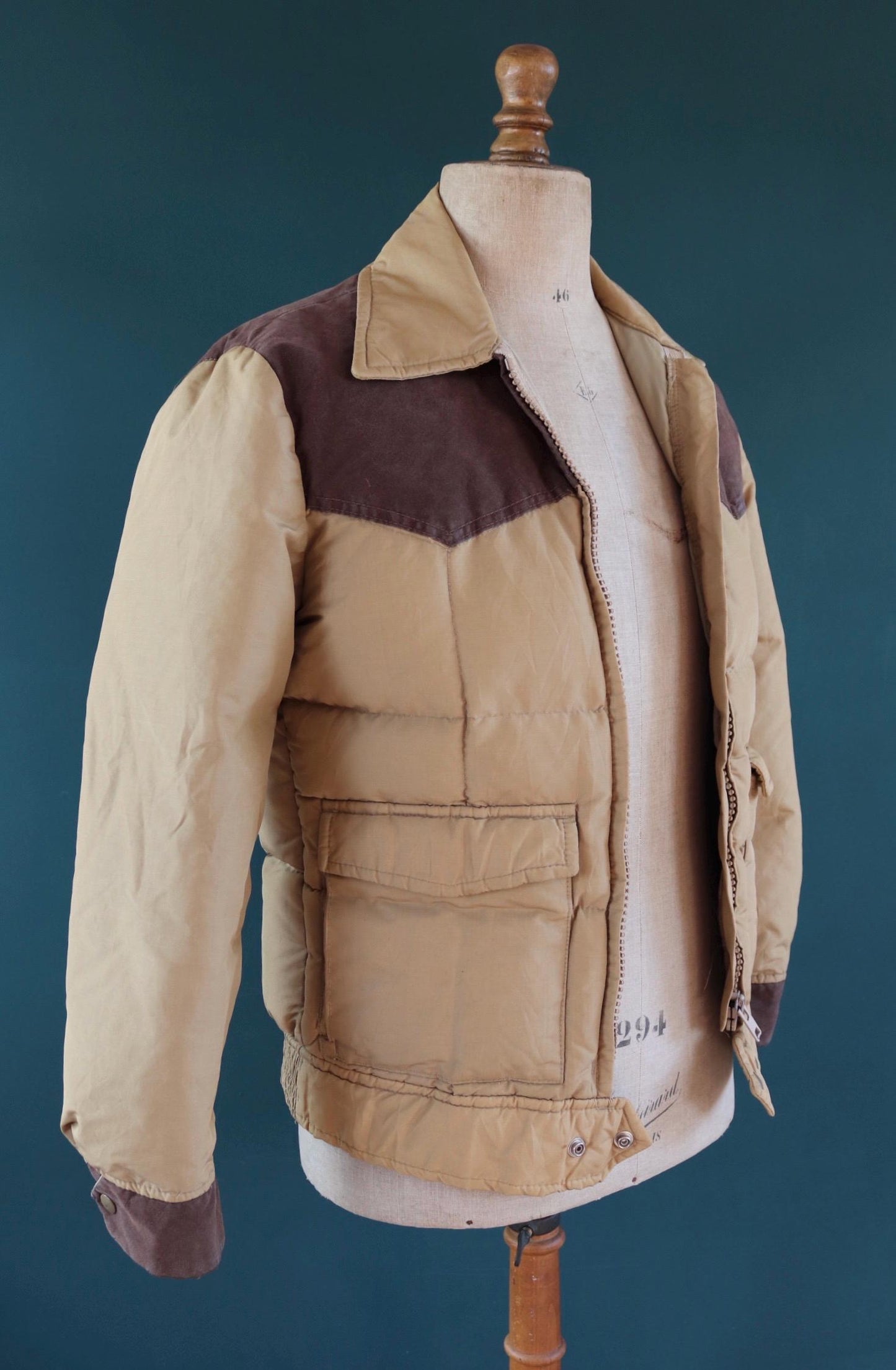 Vintage 1980s goose down jacket - insulated puffer - 38" chest