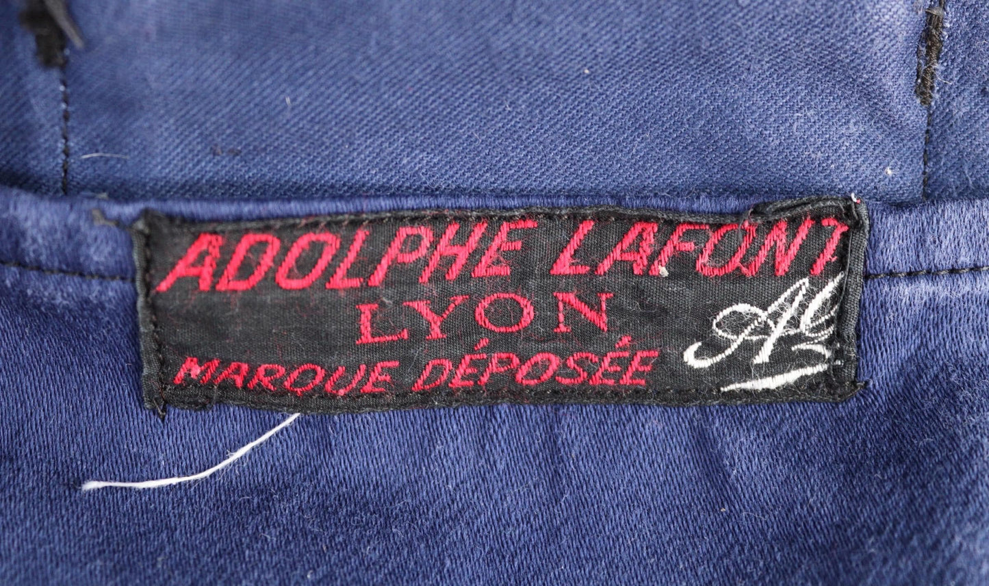 Vintage 1950s French blue moleskin workwear jacket - chore coat - Adolphe Lamont - 43" chest