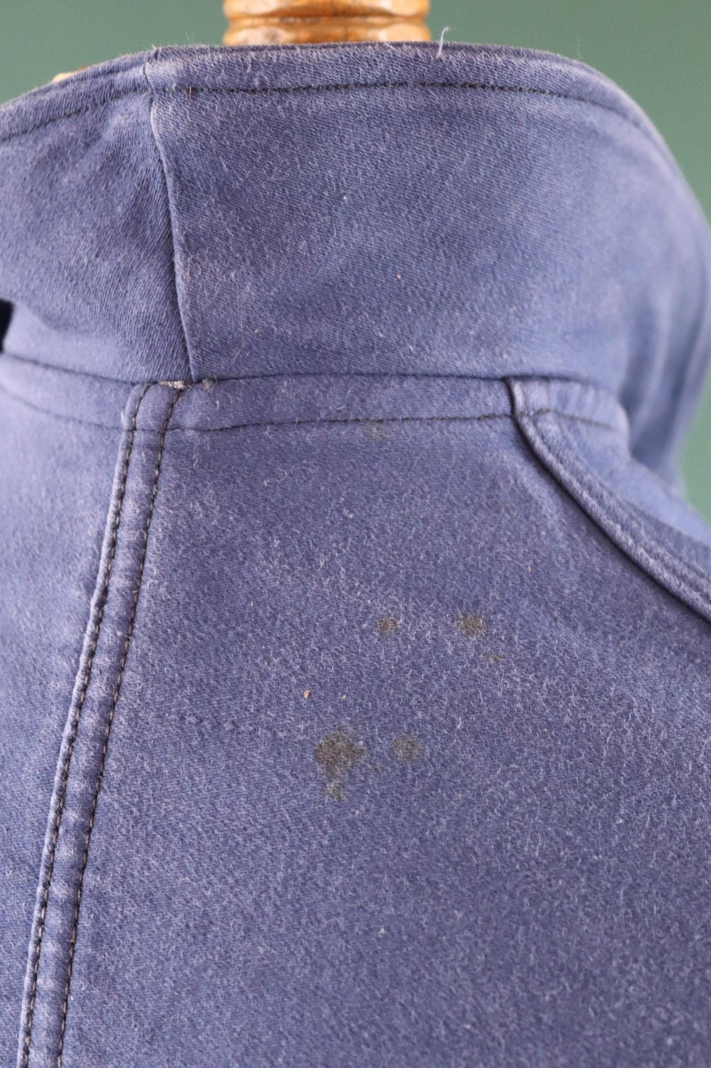 Vintage 1950s French blue moleskin workwear jacket - chore coat - Adolphe Lamont - 43" chest