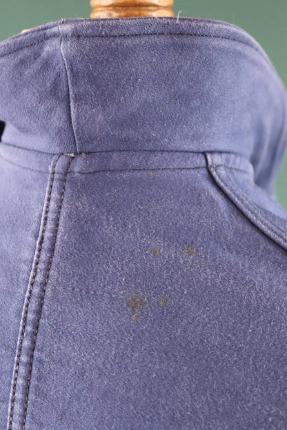 Vintage 1950s French blue moleskin workwear jacket - chore coat - Adolphe Lamont - 43" chest
