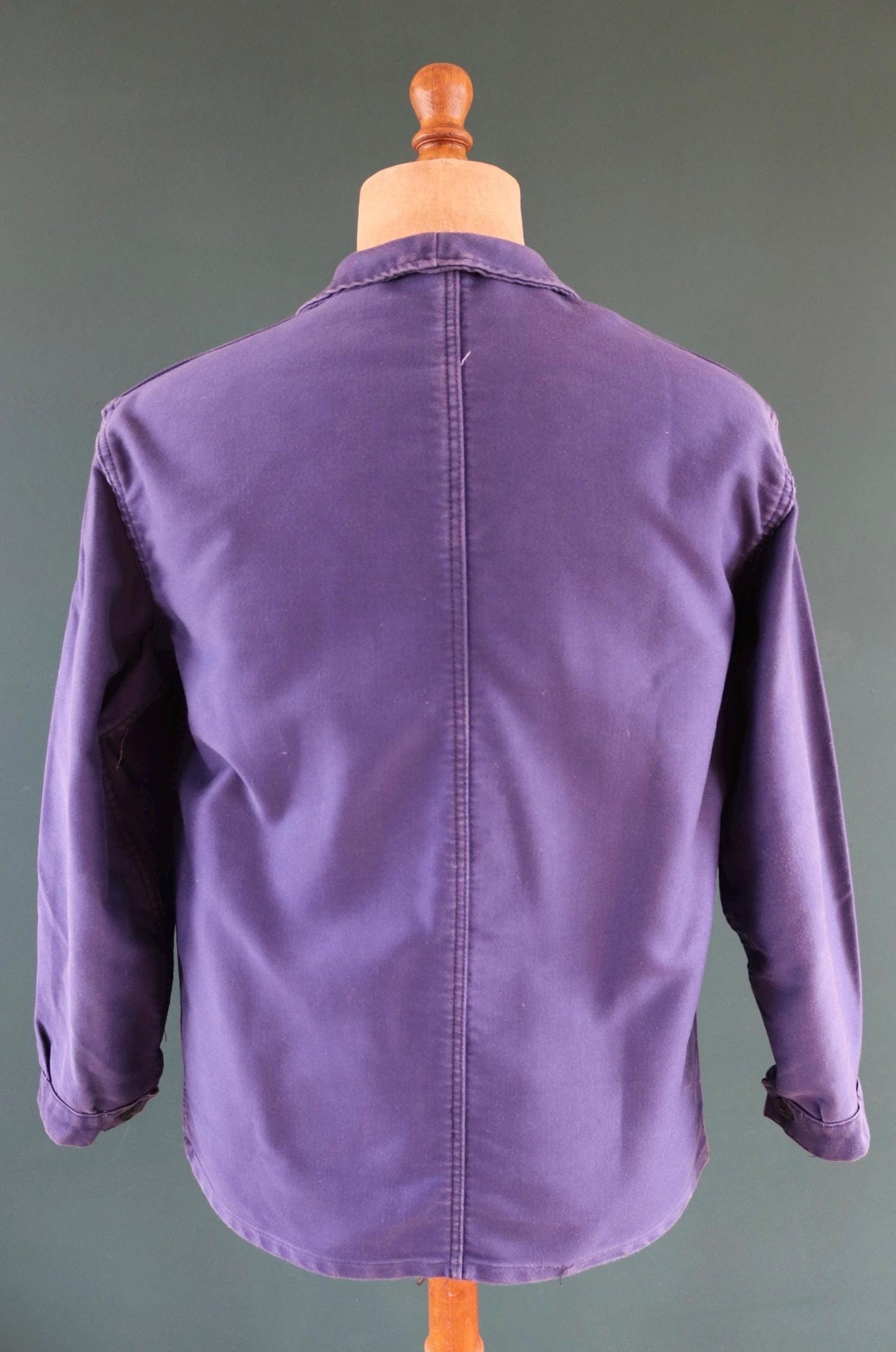 Vintage 1970s French blue moleskin workwear jacket - chore coat - Adolphe Lamont - 44" chest
