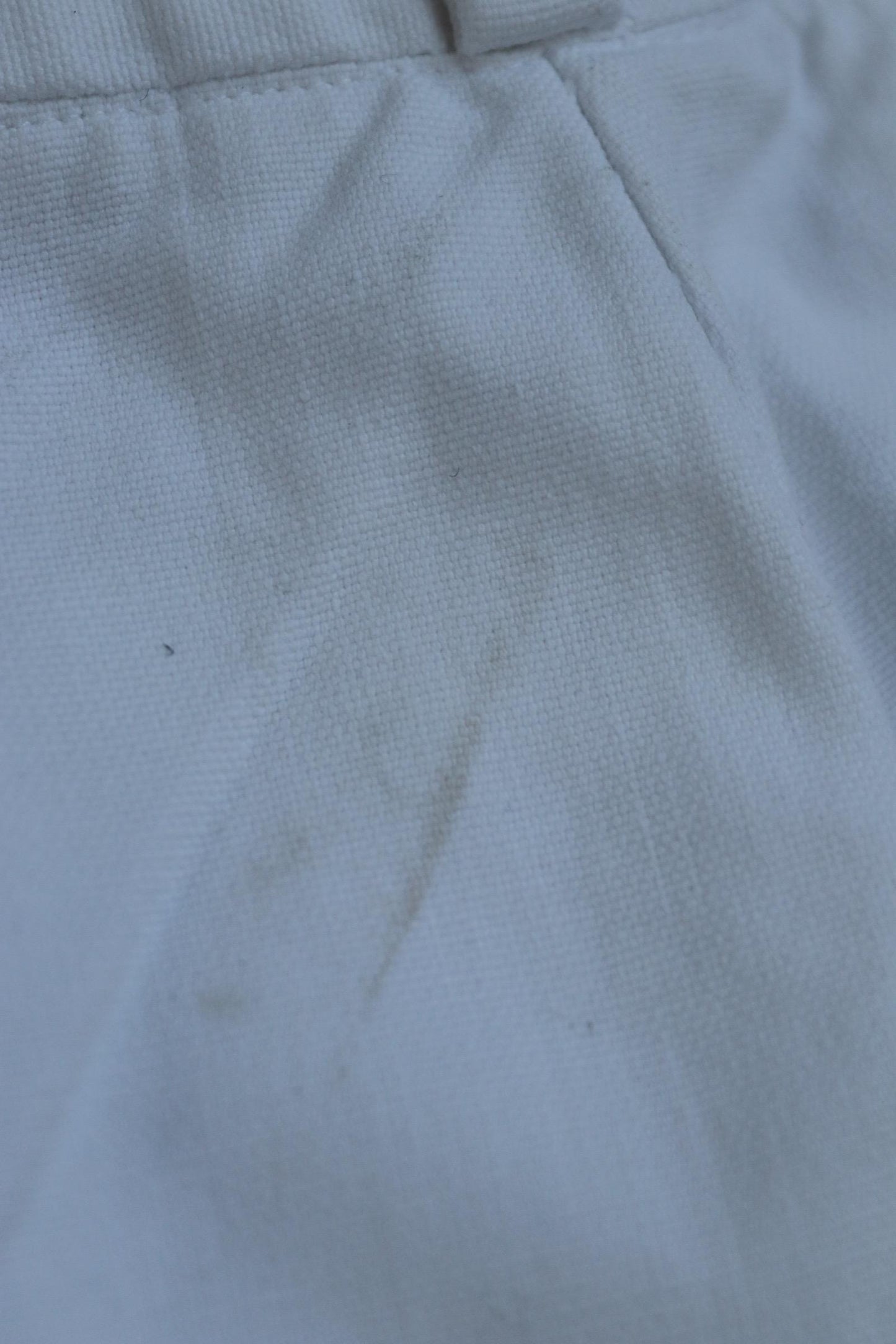 Vintage 1960s French white cotton trousers - military pants - 29" x 28"