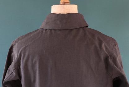 Vintage 1960s railway station masters coat - rubberised canvas - rainproof workwear - 44" chest