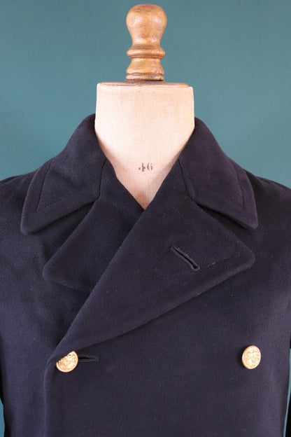 Vintage 1930s Royal Yacht Squadron overcoat - Naval bridge coat - 42" chest