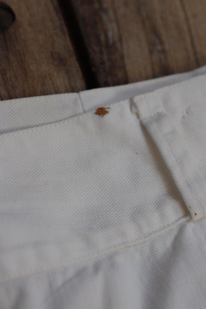Vintage 1950s German white cotton trousers - summer pants - 36” x 29”