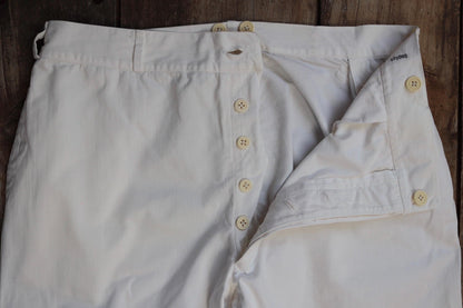 Vintage 1950s German white cotton trousers - summer pants - 36” x 29”