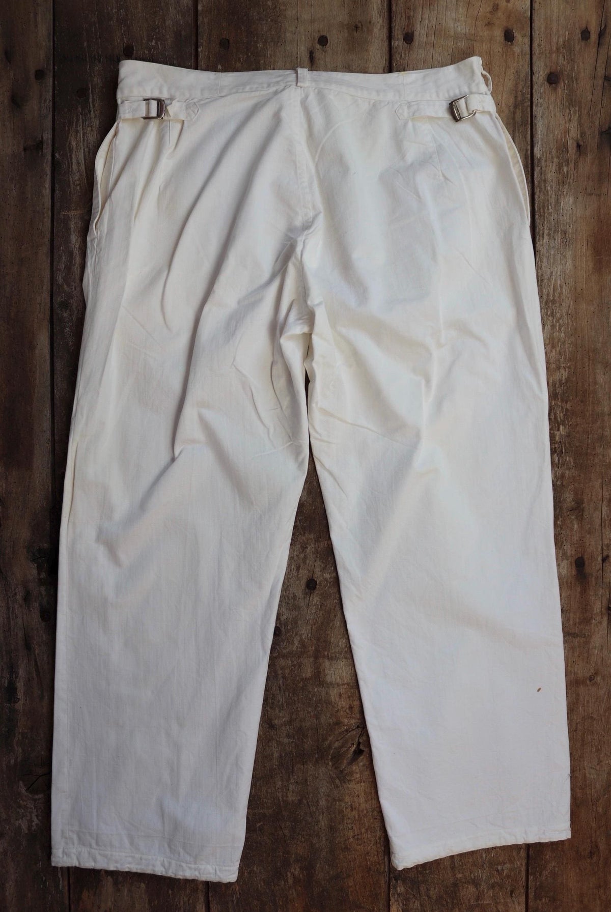 Vintage 1950s German white cotton trousers - summer pants - 36” x 29”