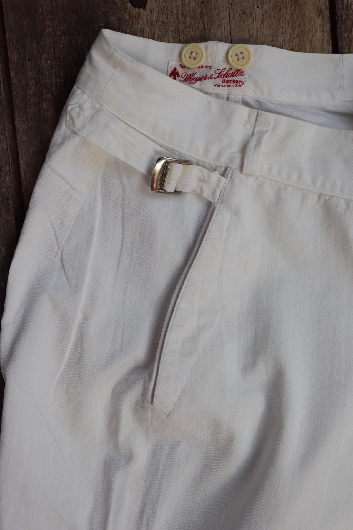 Vintage 1950s German white cotton trousers - summer pants - 36” x 29”