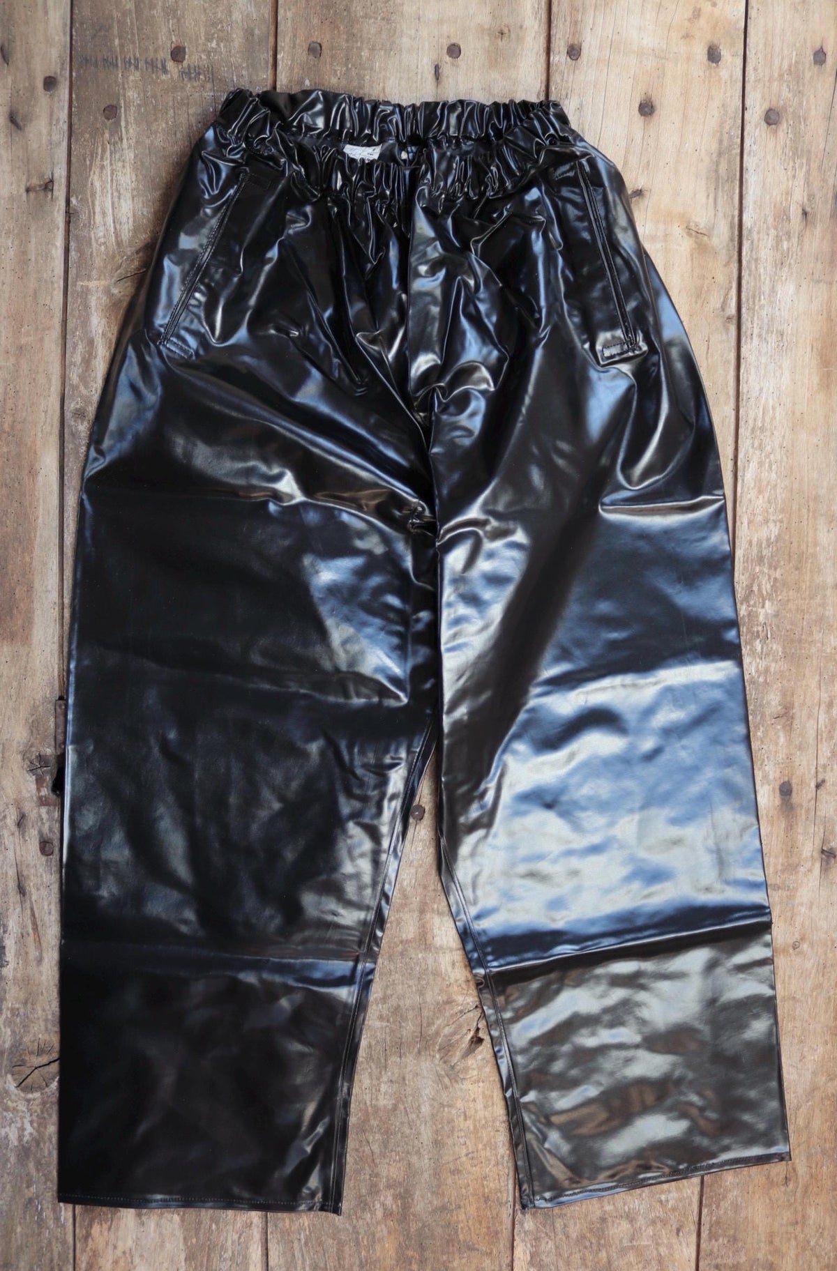 Vintage 1960s Yarmouth Oilskins waterproof trousers - deck overalls - foul weather gear - 26” 32" x 27”