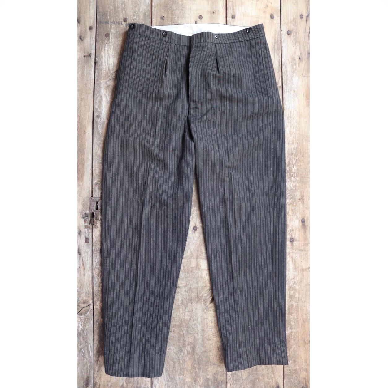 Vintage 1960s morning suit trousers - striped suit pants - 36” x 30”