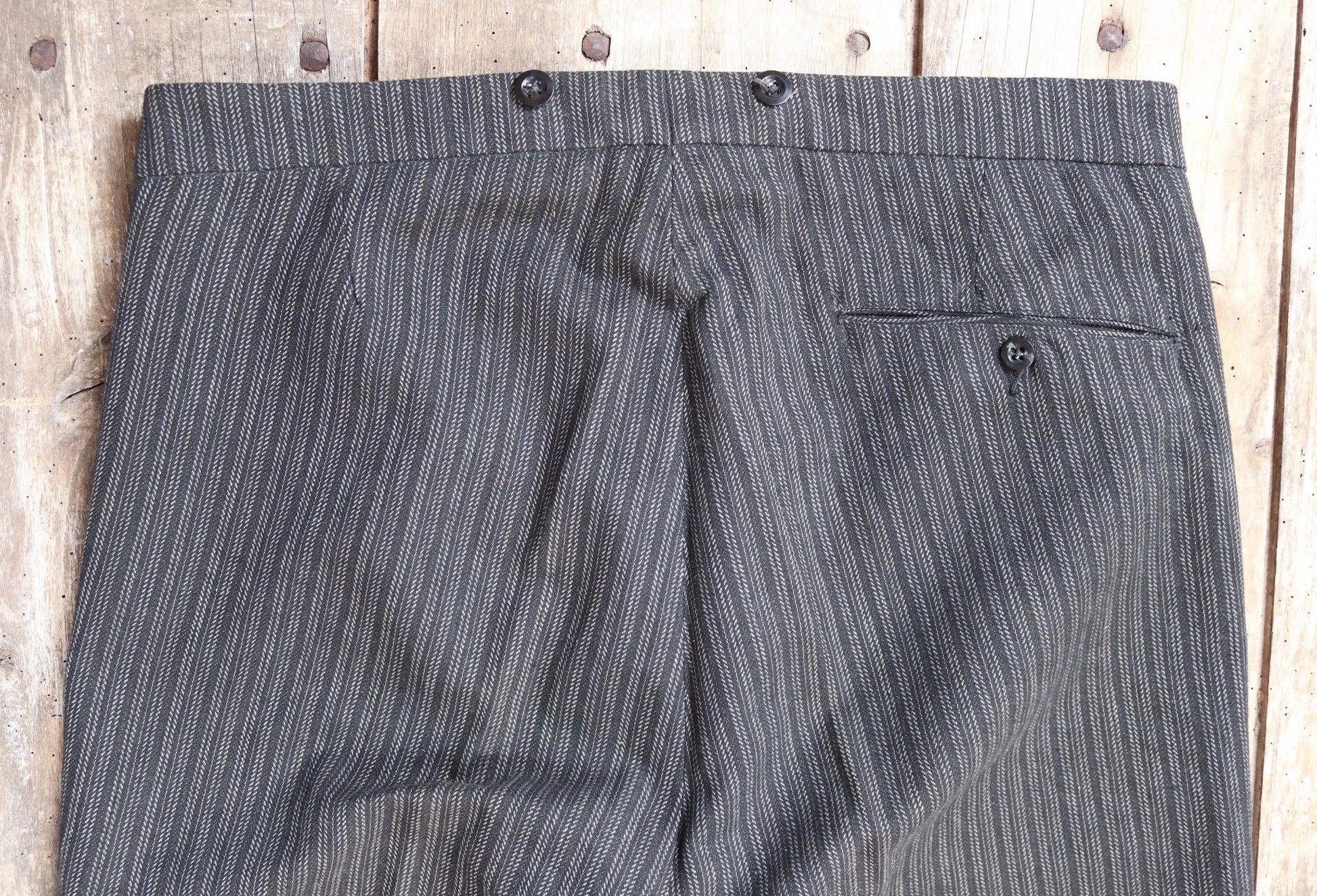 Vintage 1960s morning suit trousers - striped suit pants - 36” x 30”