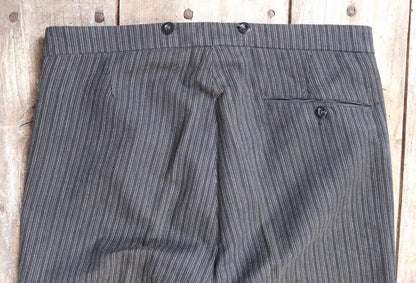 Vintage 1960s morning suit trousers - striped suit pants - 36” x 30”