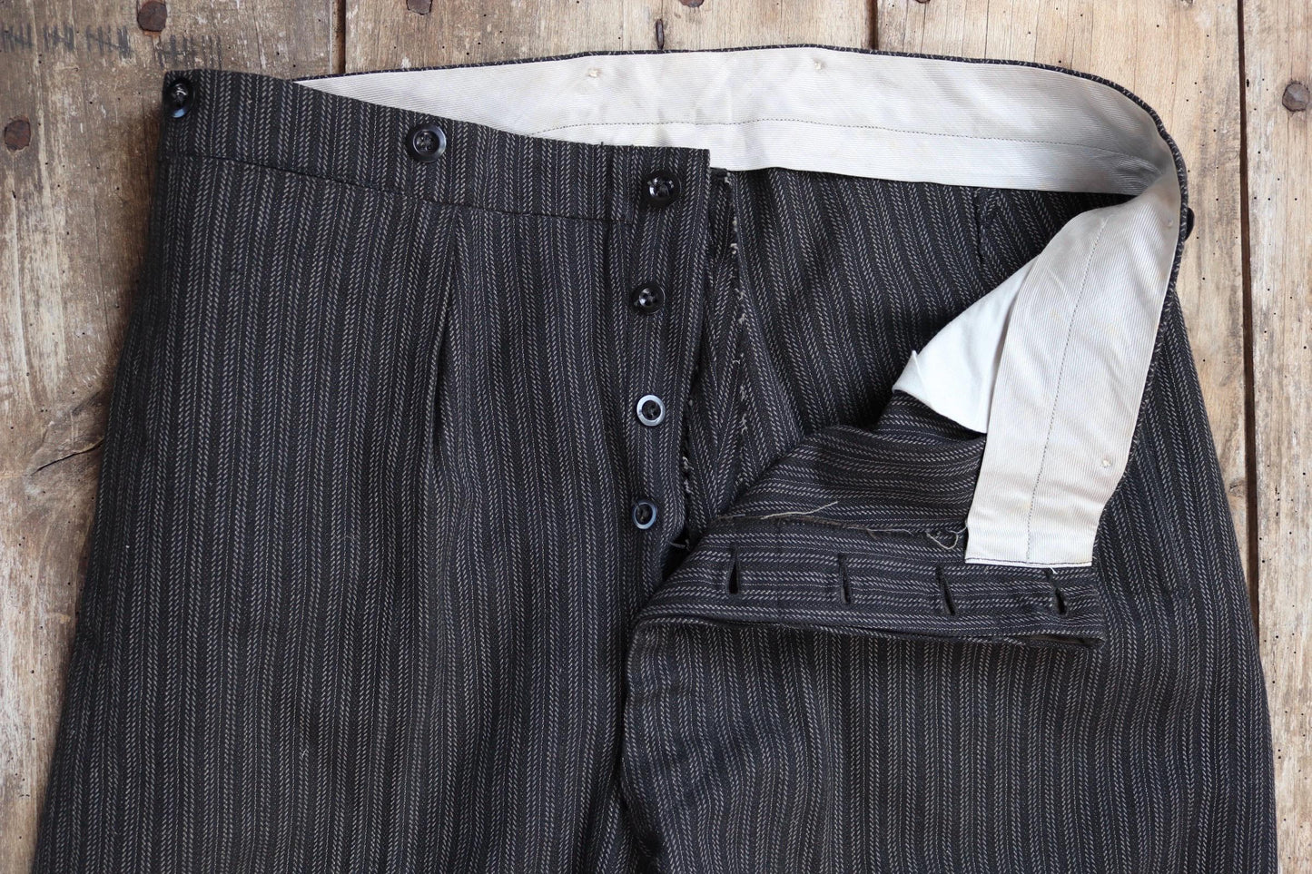 Vintage 1960s morning suit trousers - striped suit pants - 36” x 30”