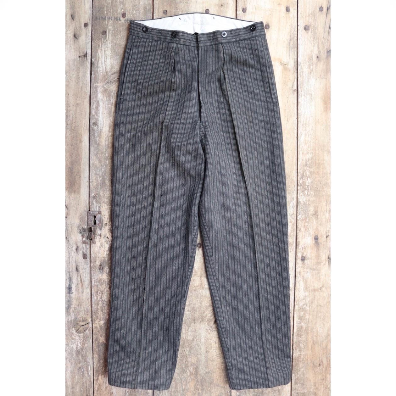 Vintage 1960s morning suit trousers - striped suit pants - 32” x 30”
